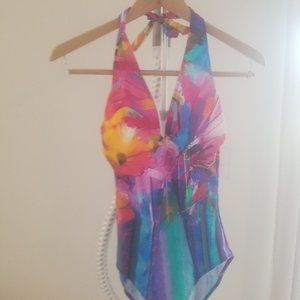 Gottex Deep V Halter One Piece, Size 12